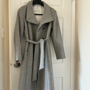 Babaton Connor Coat Long - XS - Heather Light Grey